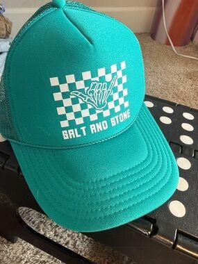 Salt & Stone Teal Trucker Hat with White Graphic